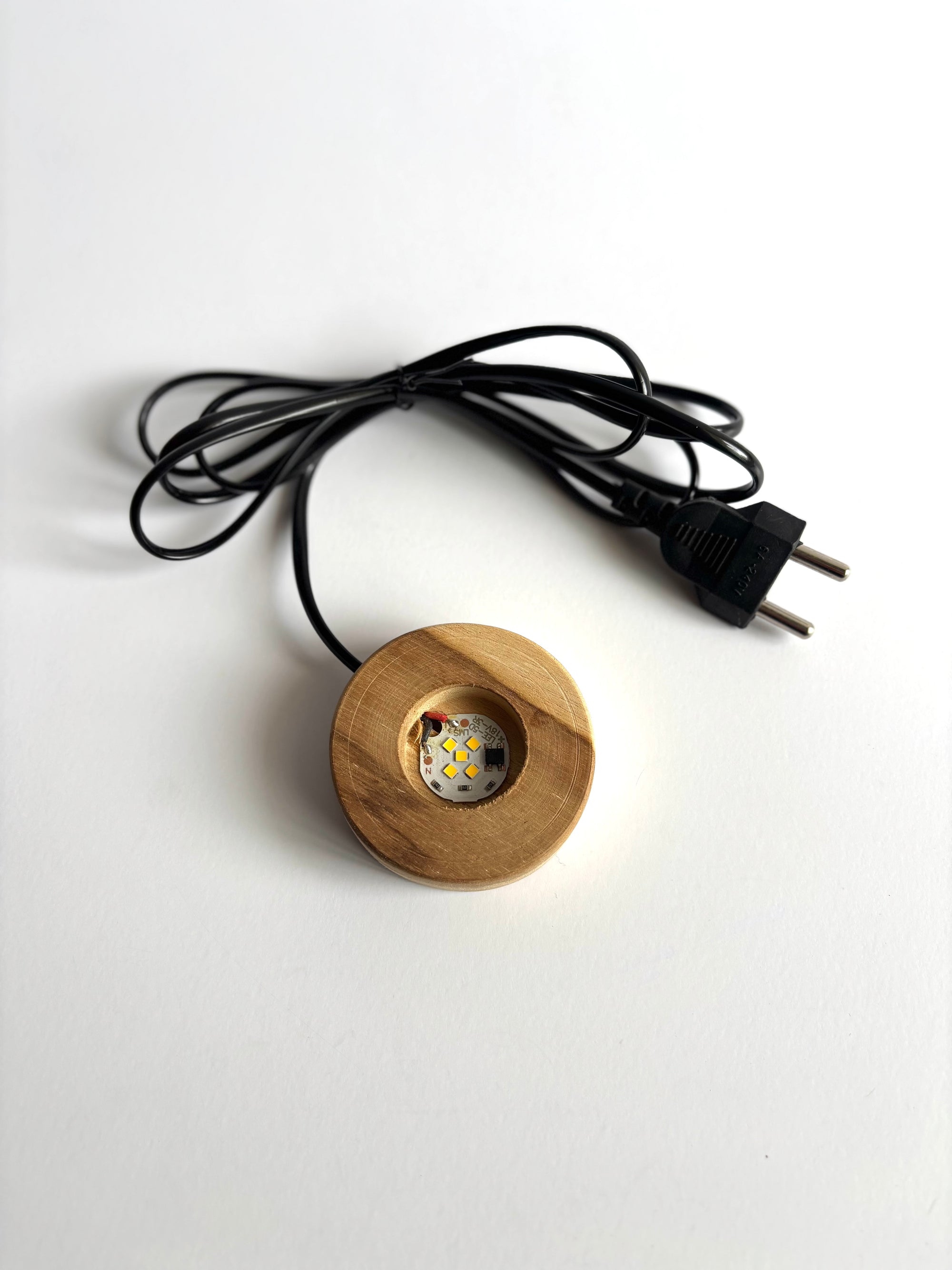 Round Wooden Led Light Base