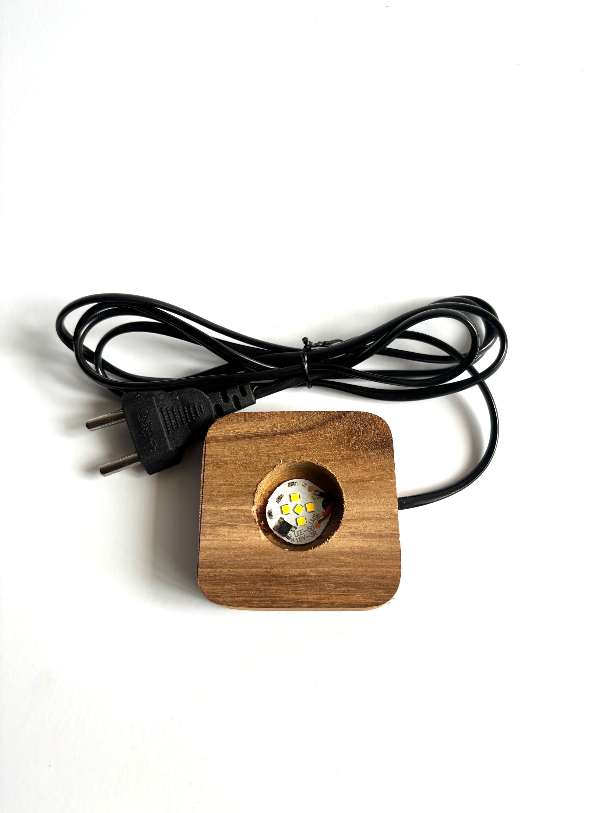 Square Wooden Led Light Base