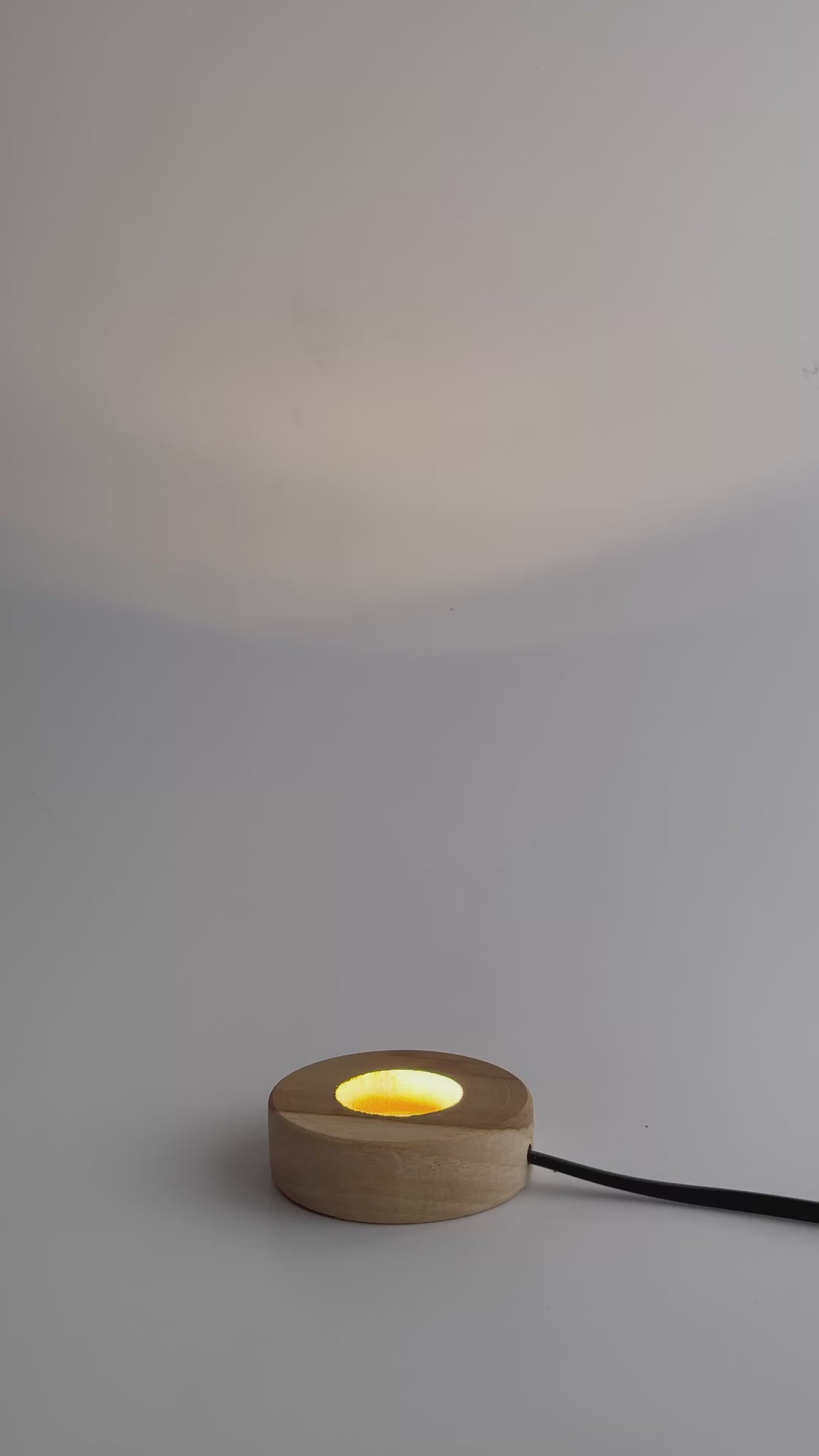Round Wooden Led Light Base