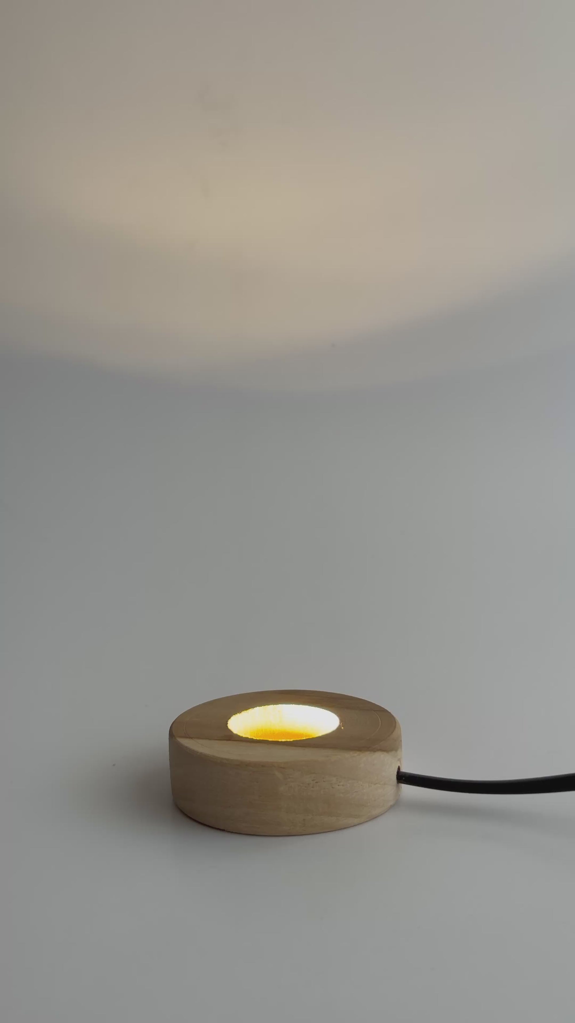 Round Wooden Led Light Base