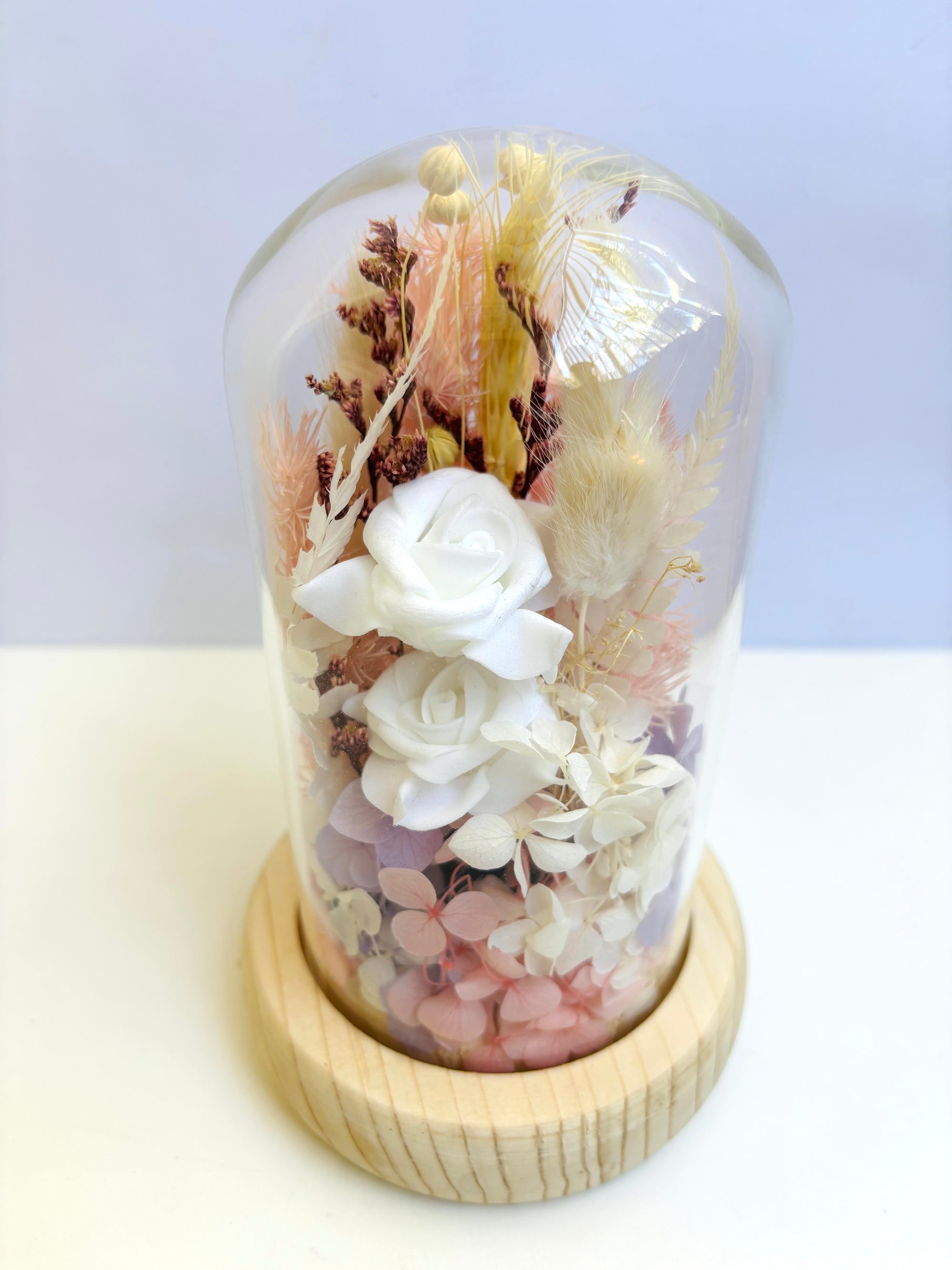 Spring Serenity Preserved Flower Glass Dome (Medium)