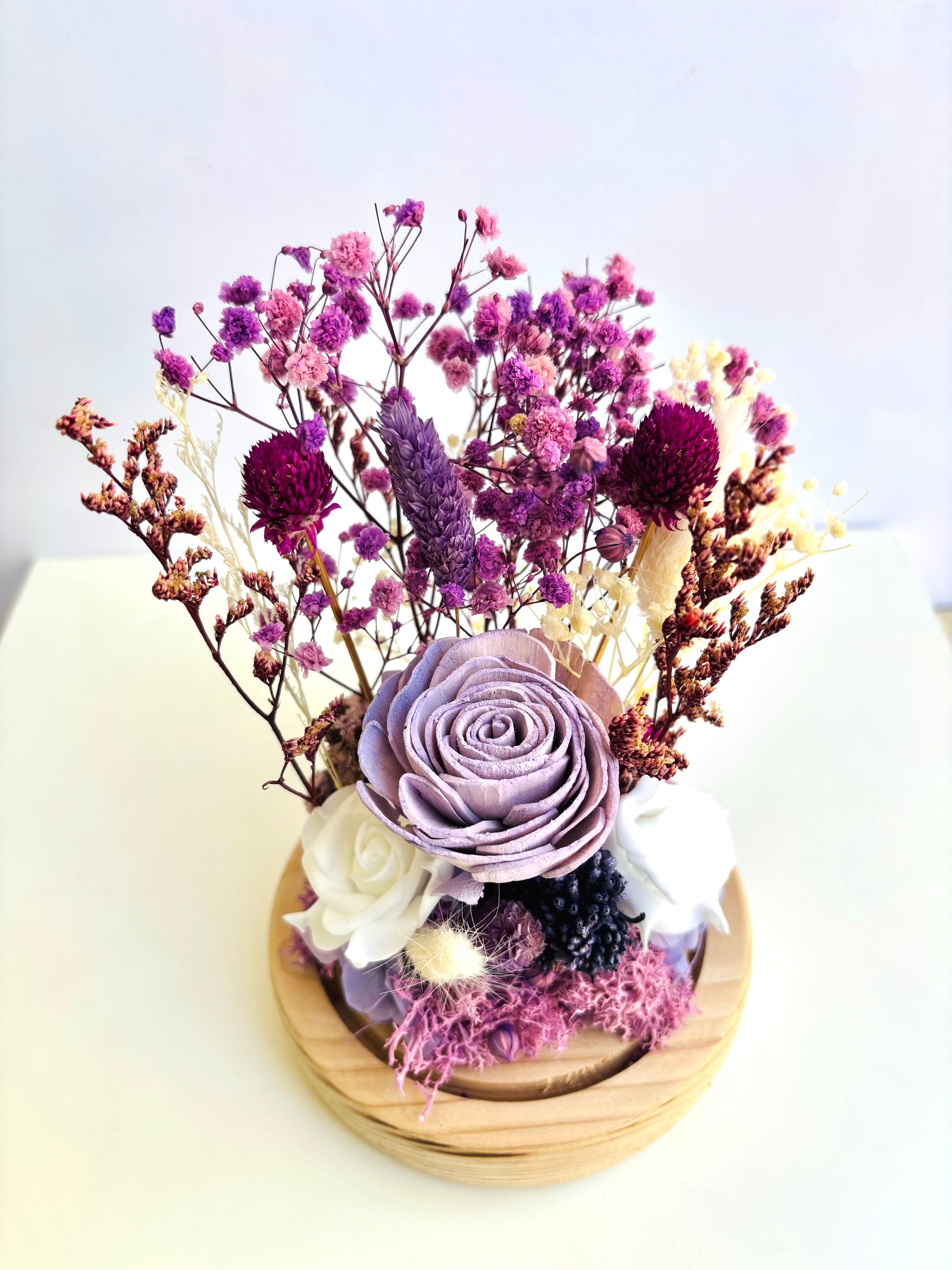 Lavender Lush Preserved Flower Glass Dome (Large)