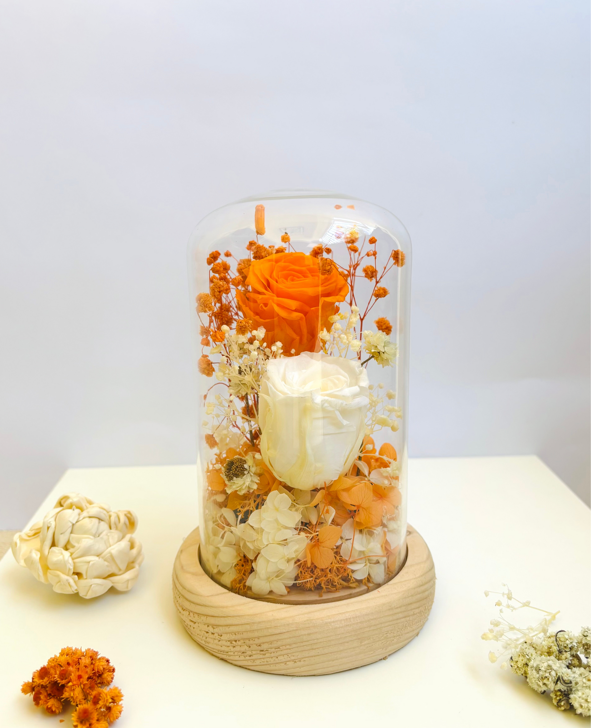 Ray Of Sunshine Preserved Flower Glass Dome (Large)