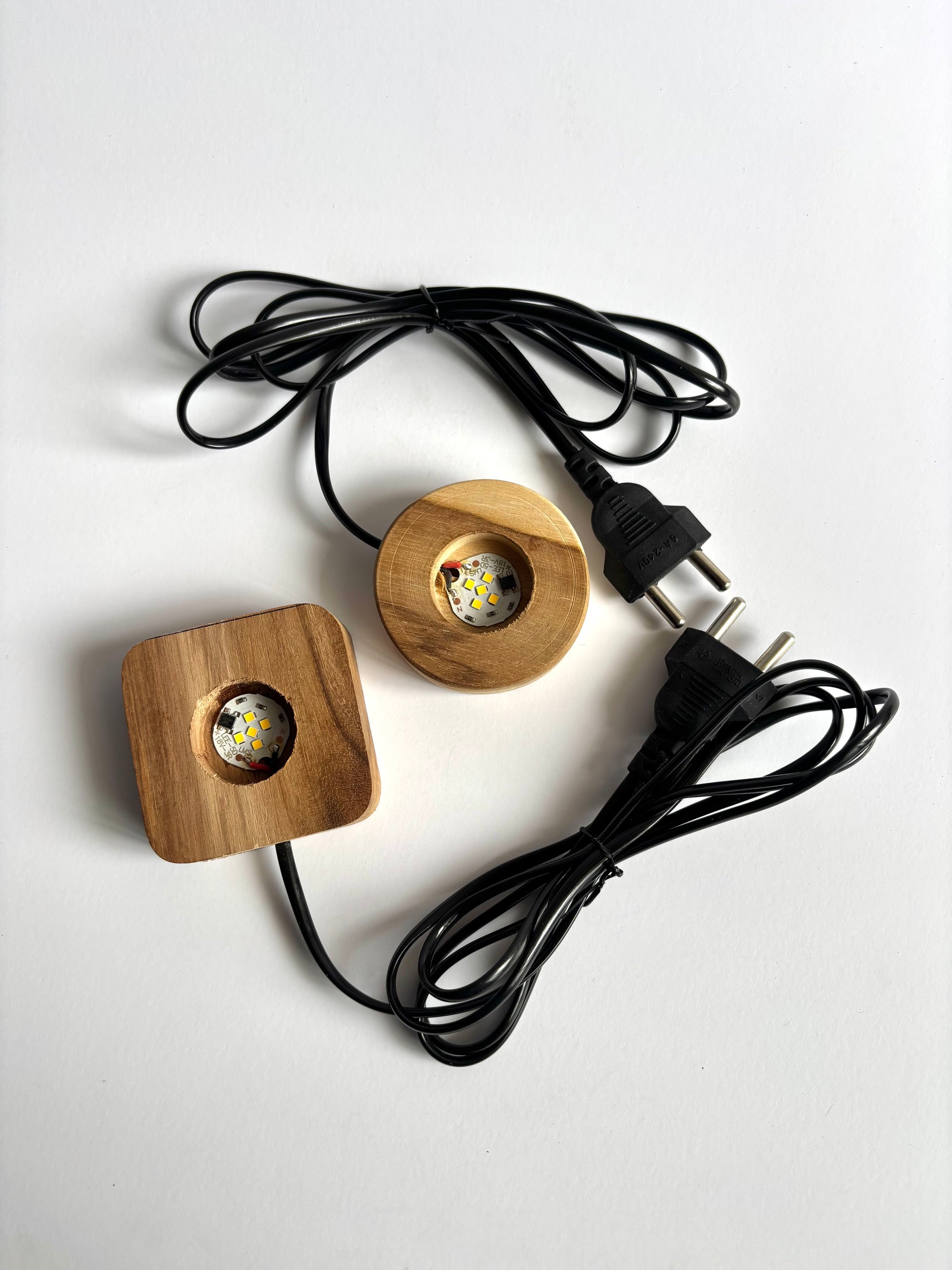 Square Wooden Led Light Base