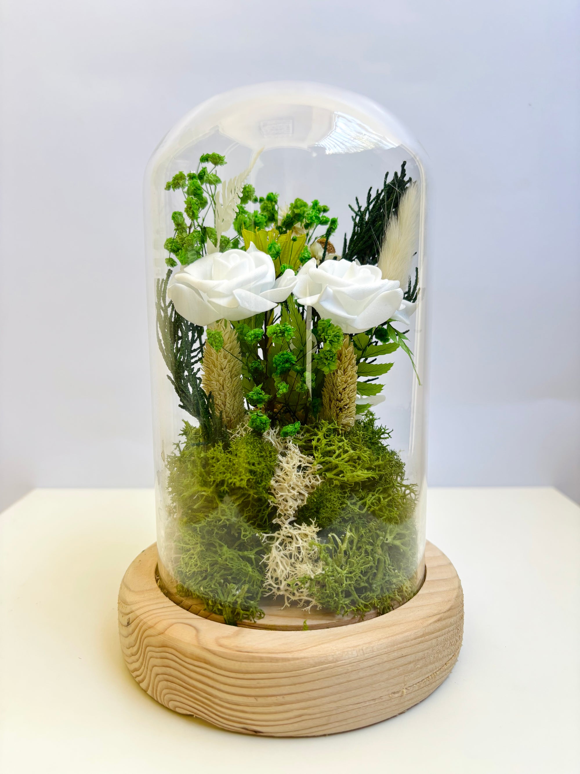 Enchanted Forest Preserved Flower Glass Dome (Large)