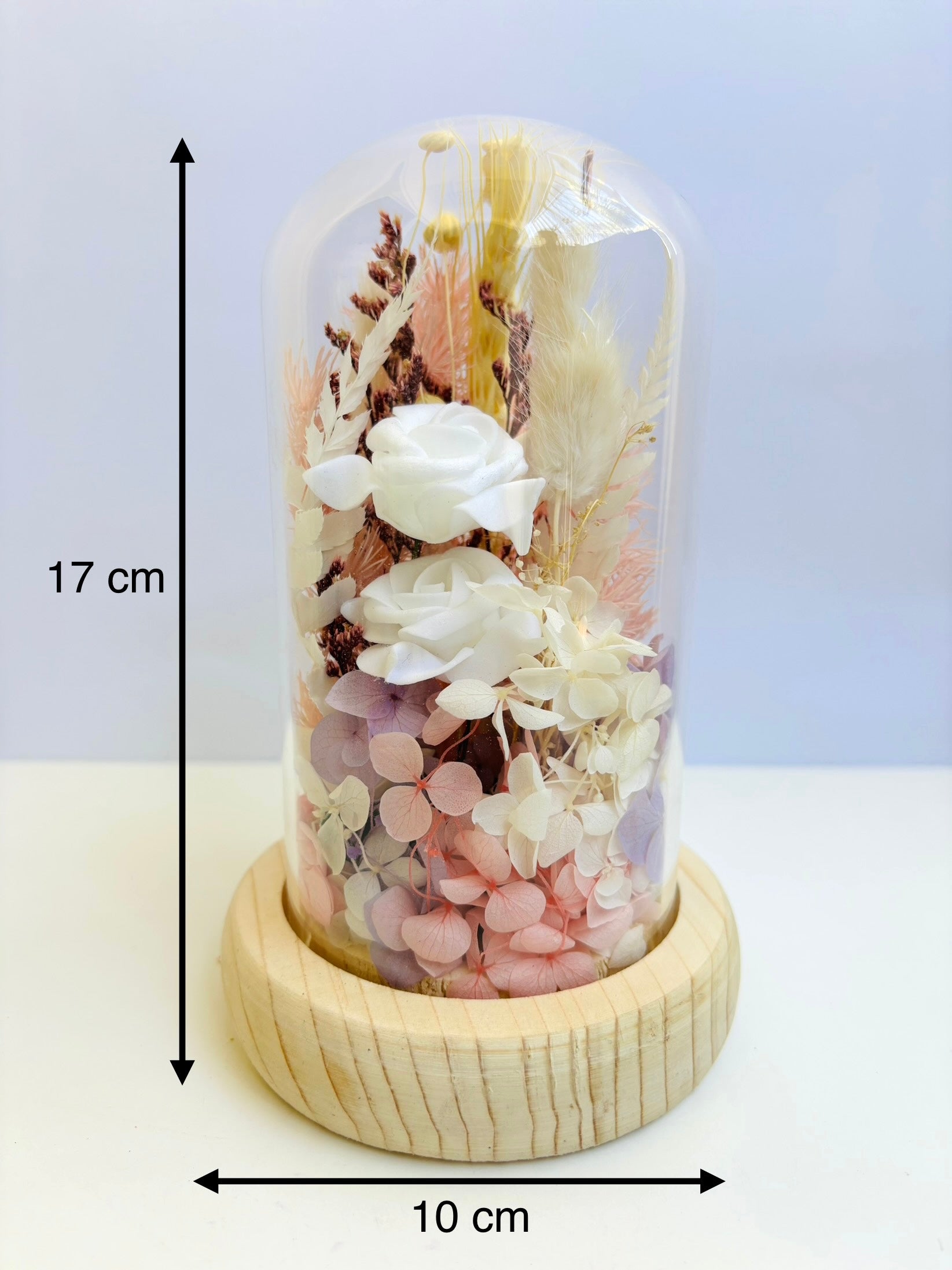 Spring Serenity Preserved Flower Glass Dome (Medium)