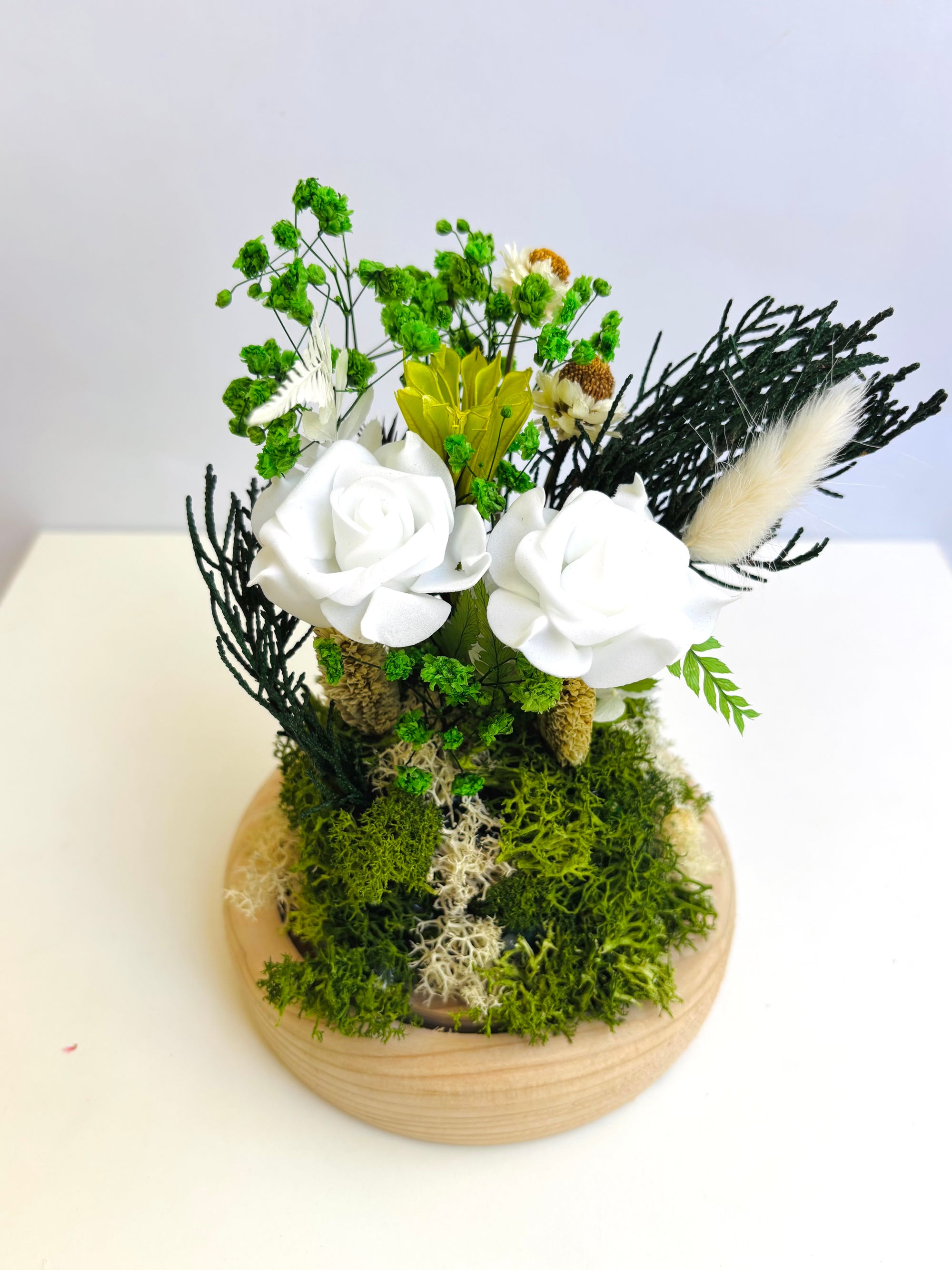 Enchanted Forest Preserved Flower Glass Dome (Large)