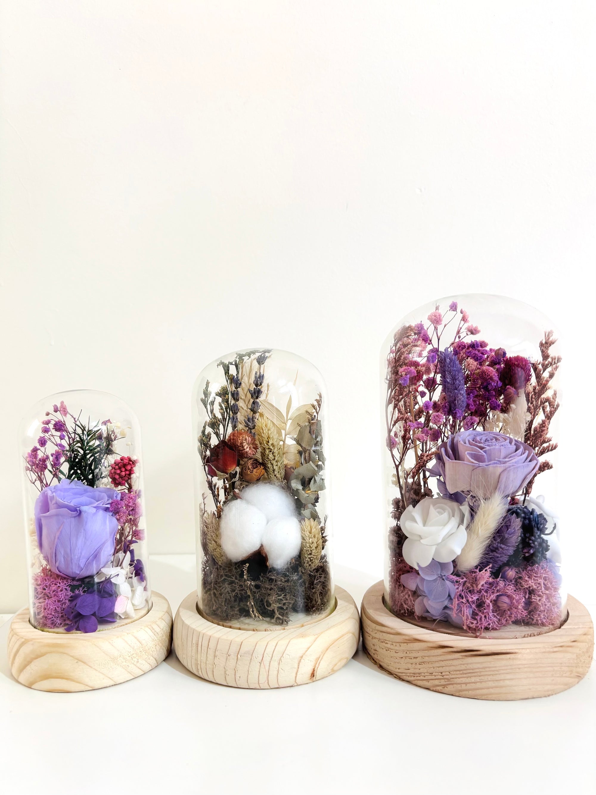 Lilac Twilight Preserved Flower  Glass Dome (Small)
