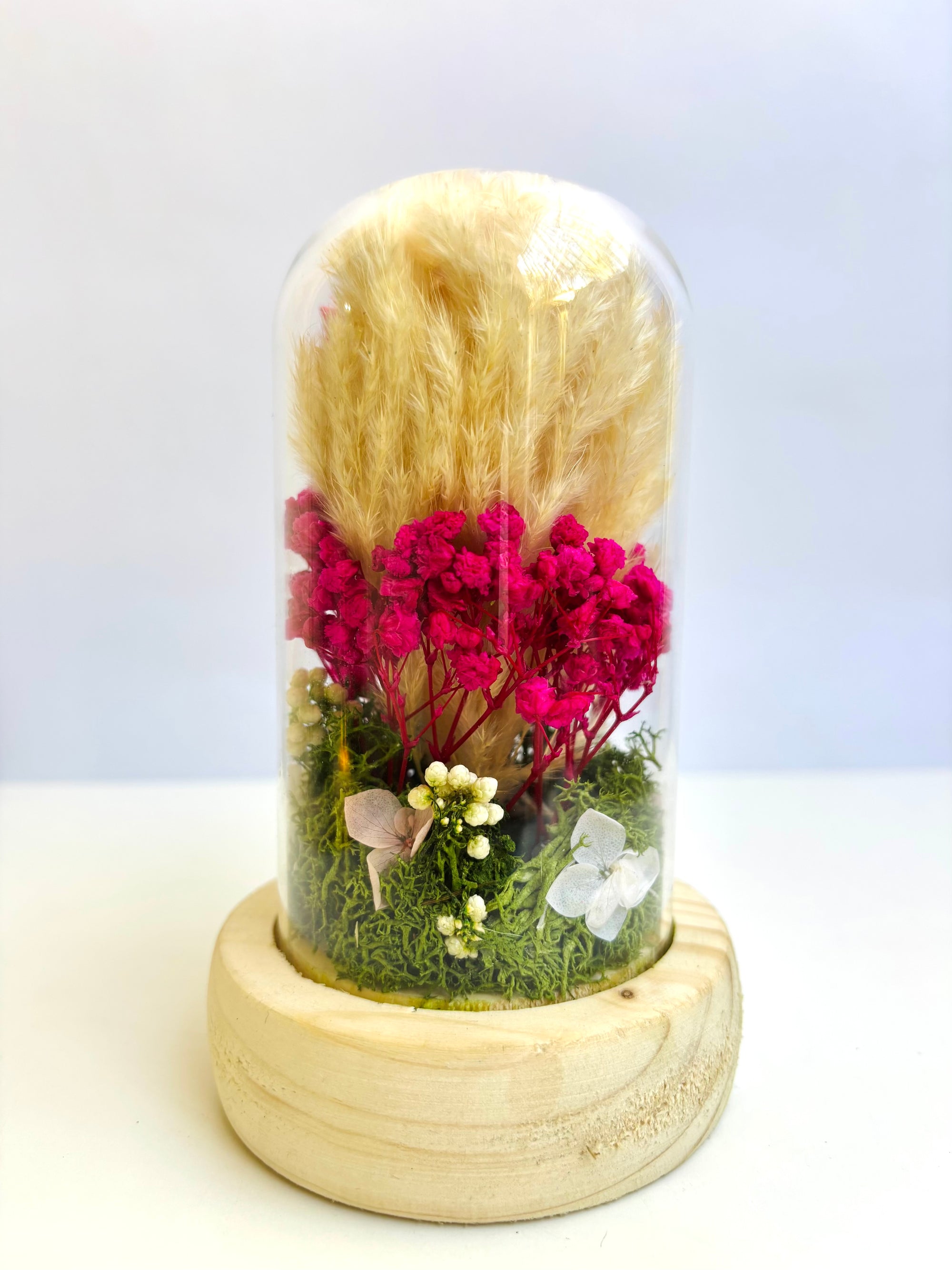 Amber Blossom Preserved Flower Glass Dome (Small)