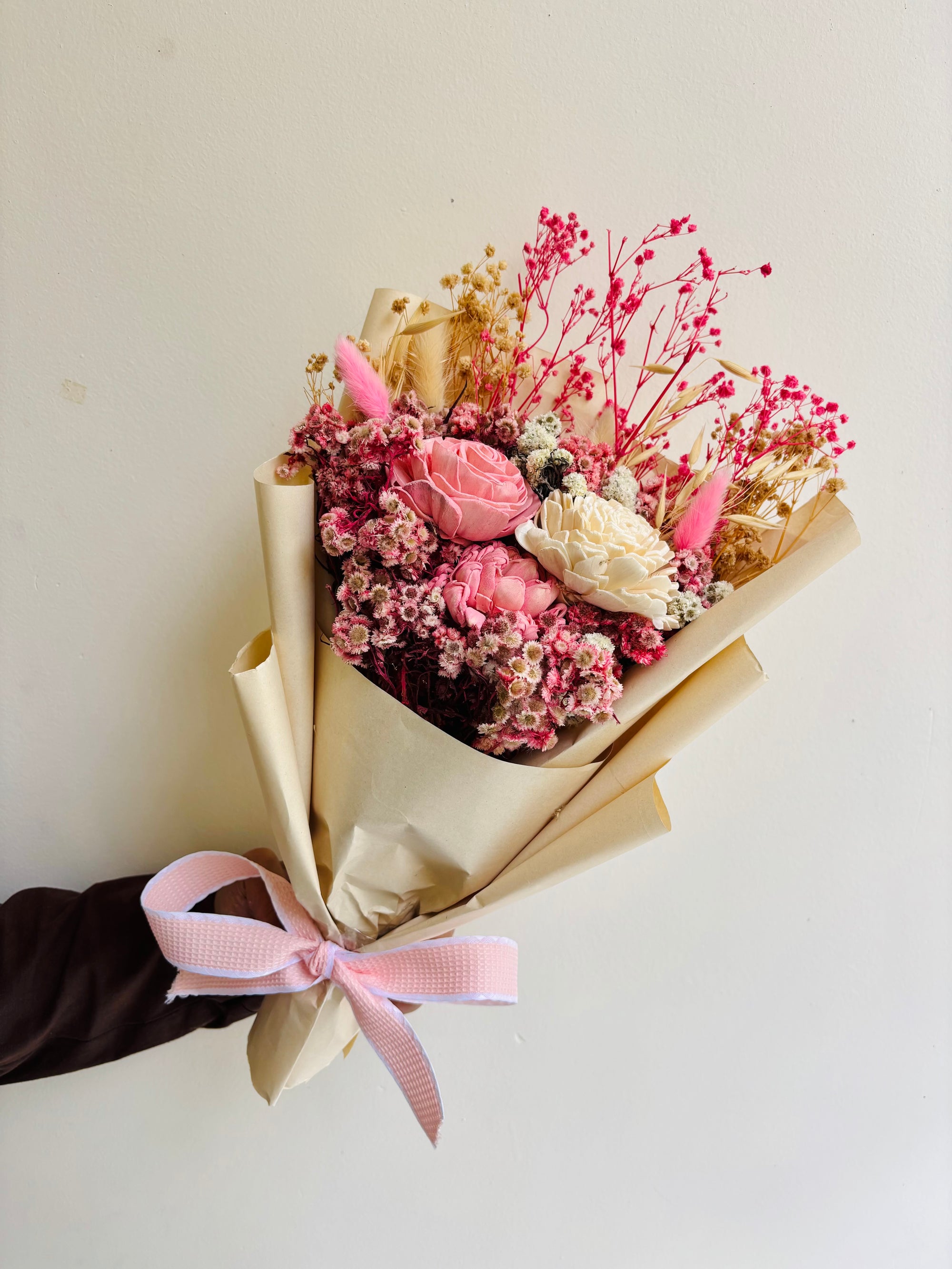 PRETTY IN PINK DRIED FLOWER BOUQUET