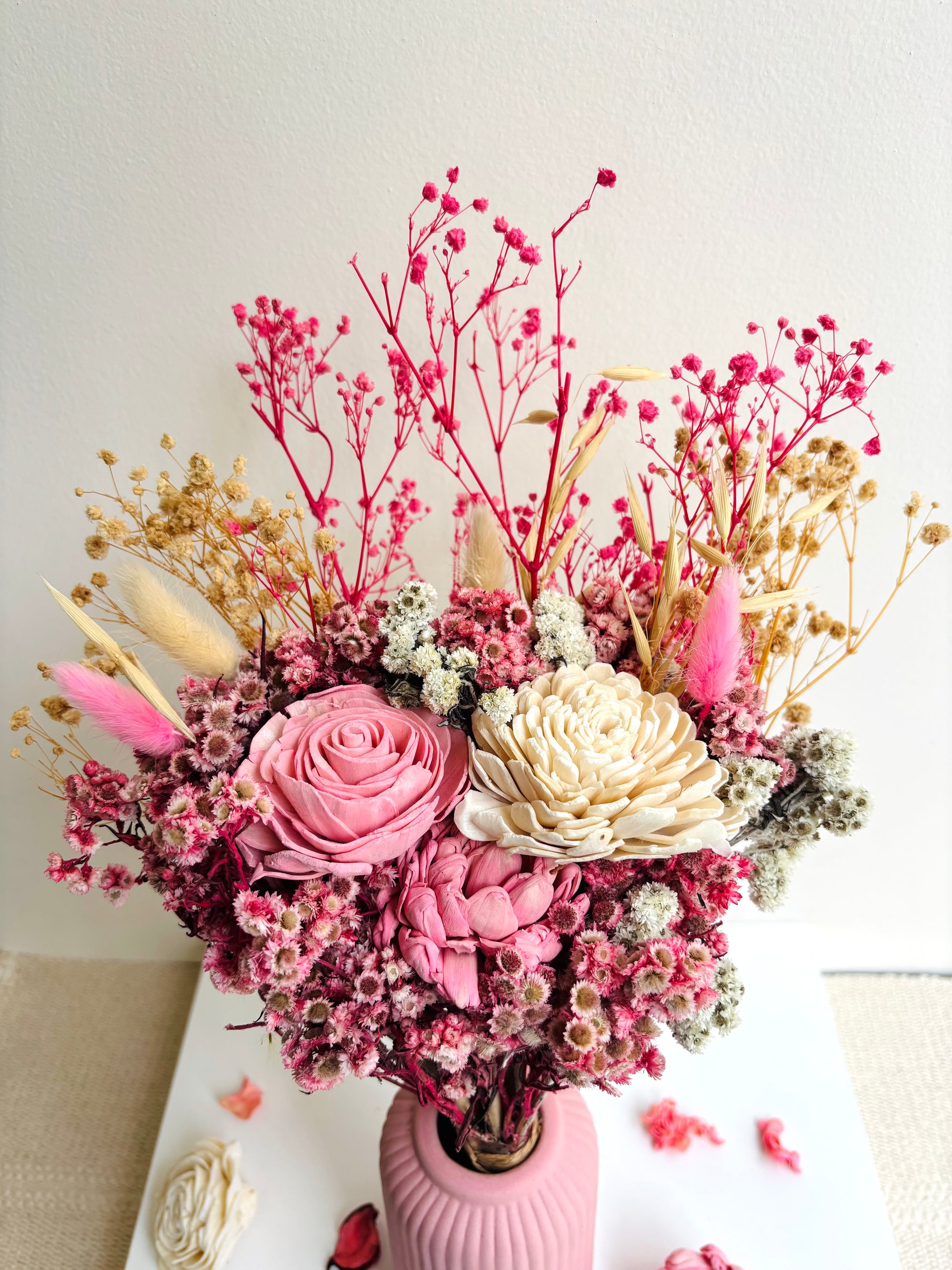 PRETTY IN PINK DRIED FLOWER BOUQUET