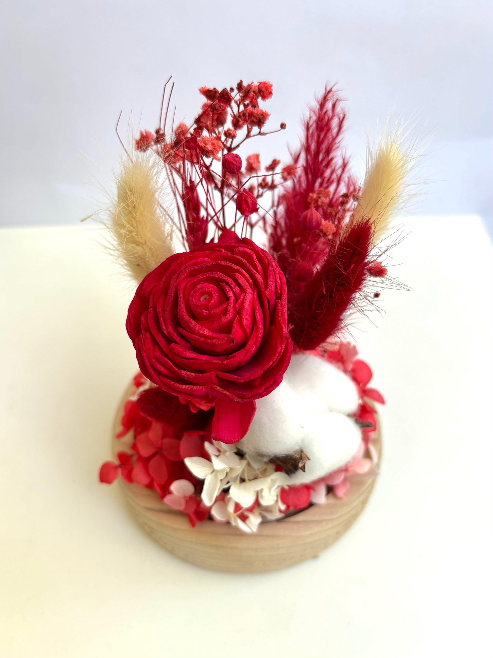 Scarlet Dreams Preserved Flower Glass Dome (Large)