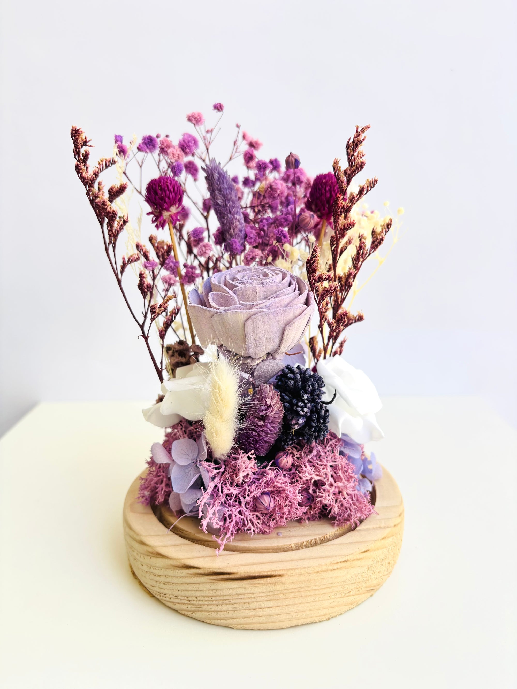 Lavender Lush Preserved Flower Glass Dome (Large)