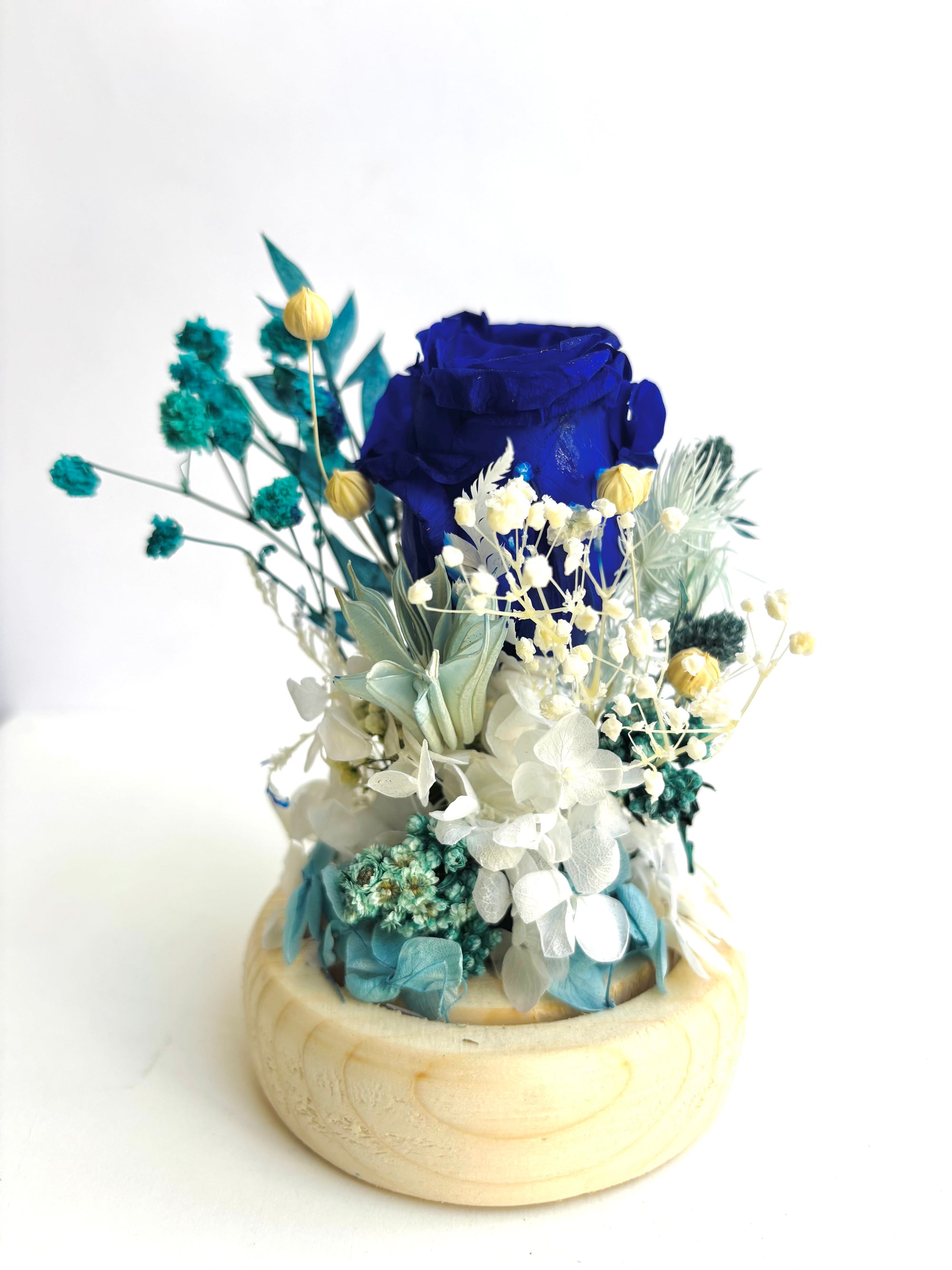 Blue Moon Garden Preserved Flower Glass Dome (Small)