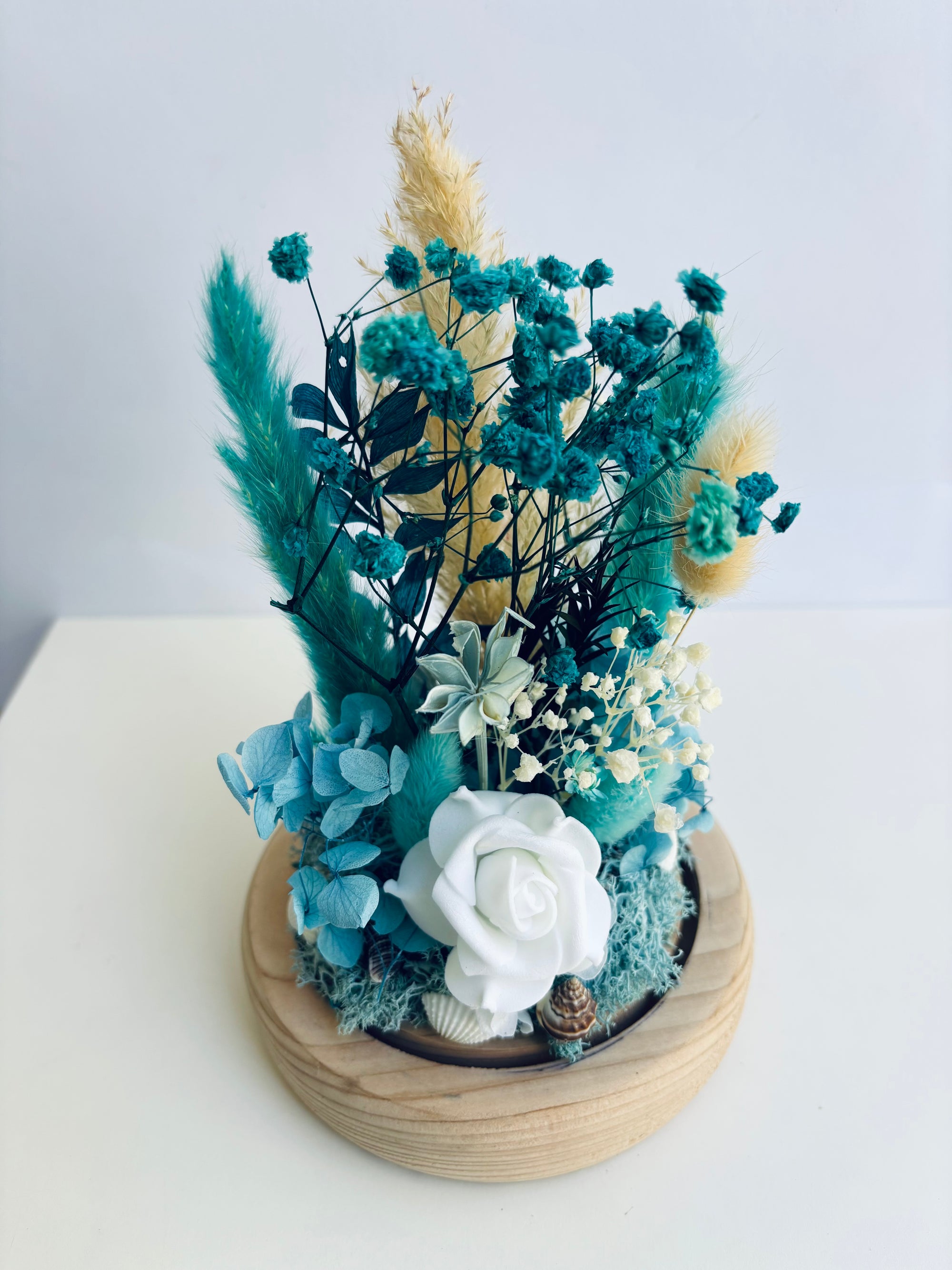 Blue Moon Garden Preserved Flower Glass Dome (Large)