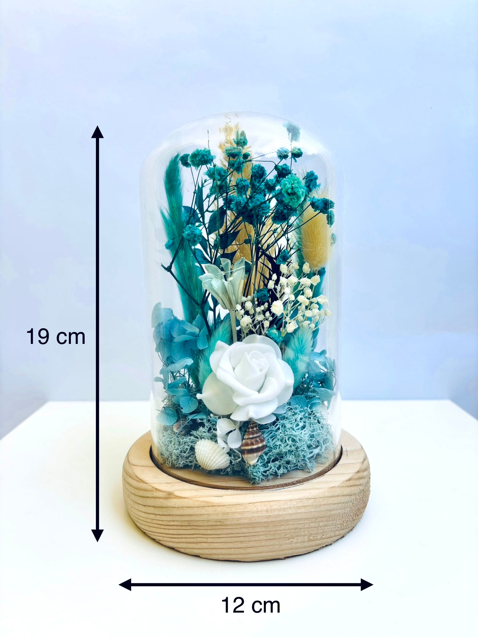 Blue Moon Garden Preserved Flower Glass Dome (Large)