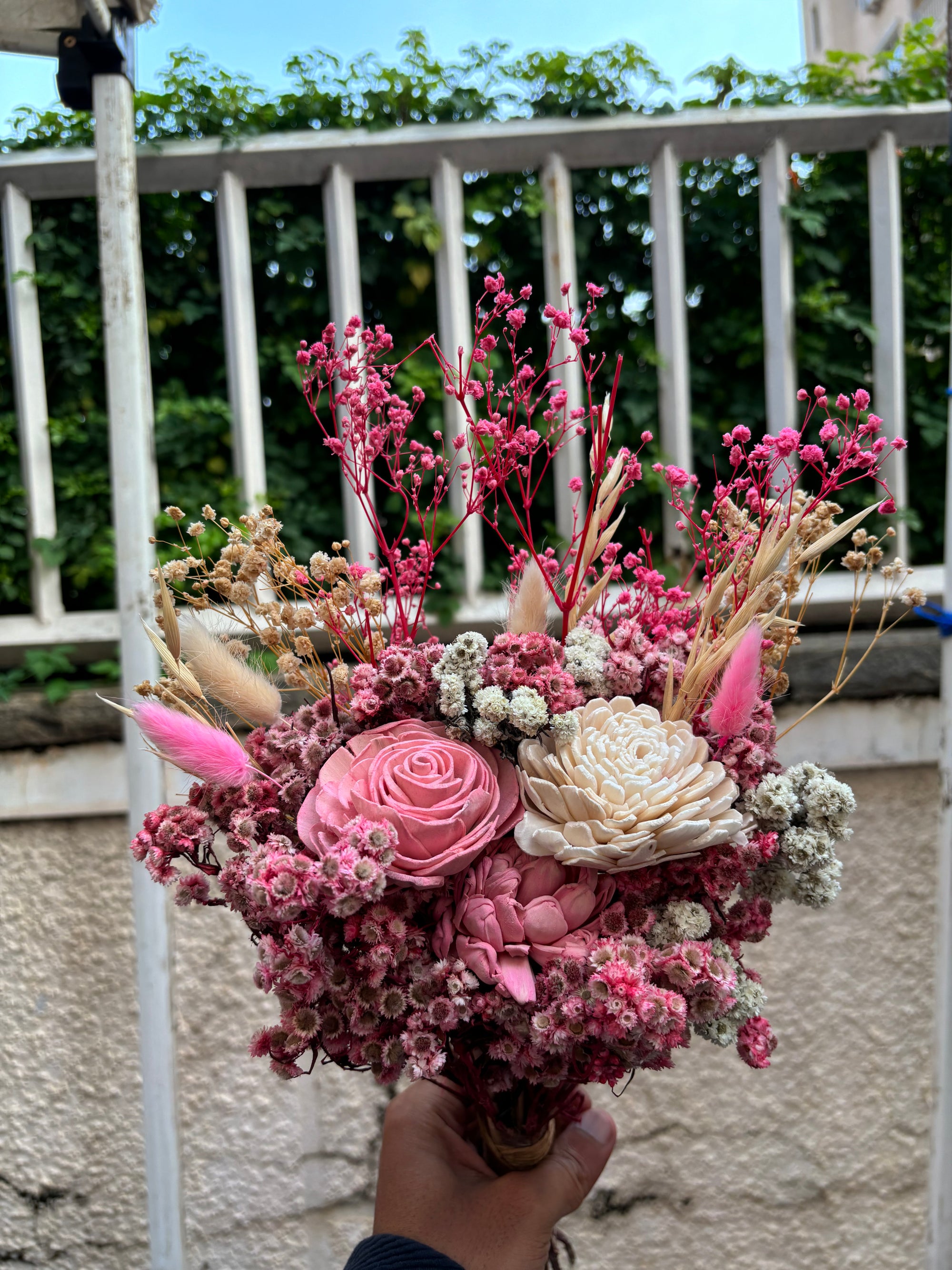 PRETTY IN PINK DRIED FLOWER BOUQUET
