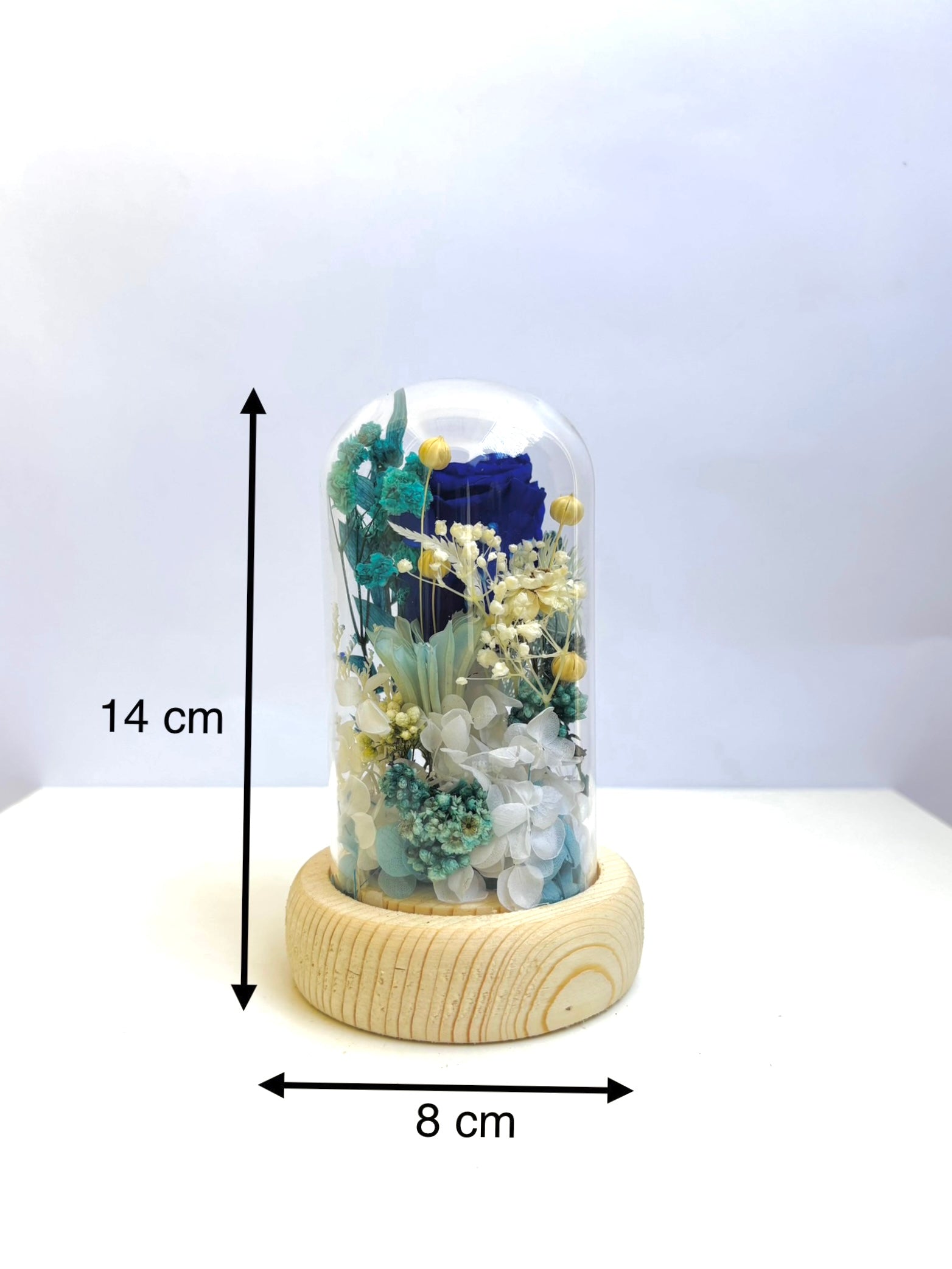 Blue Moon Garden Preserved Flower Glass Dome (Small)