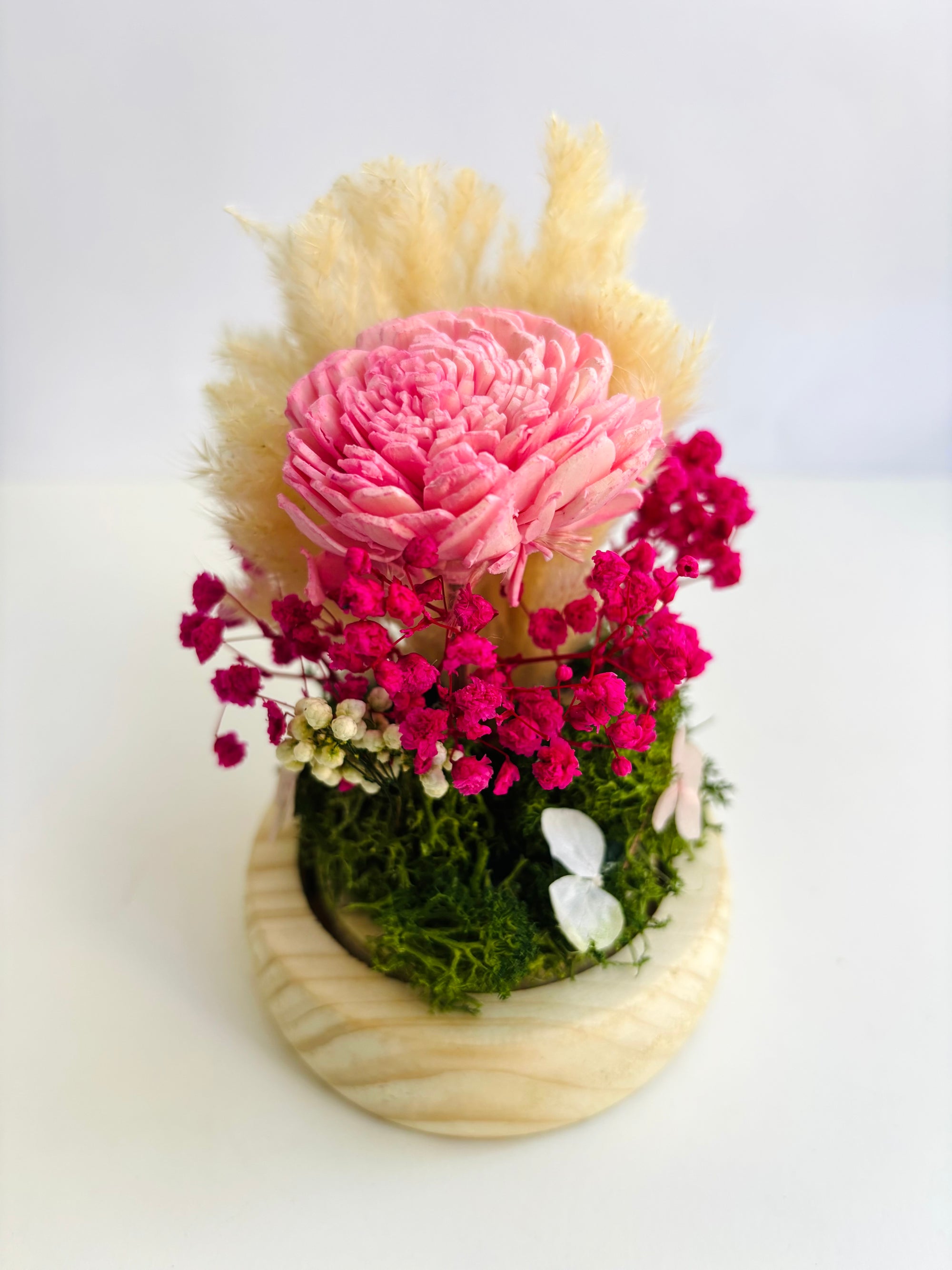 Amber Blossom Preserved Flower Glass Dome (Small)