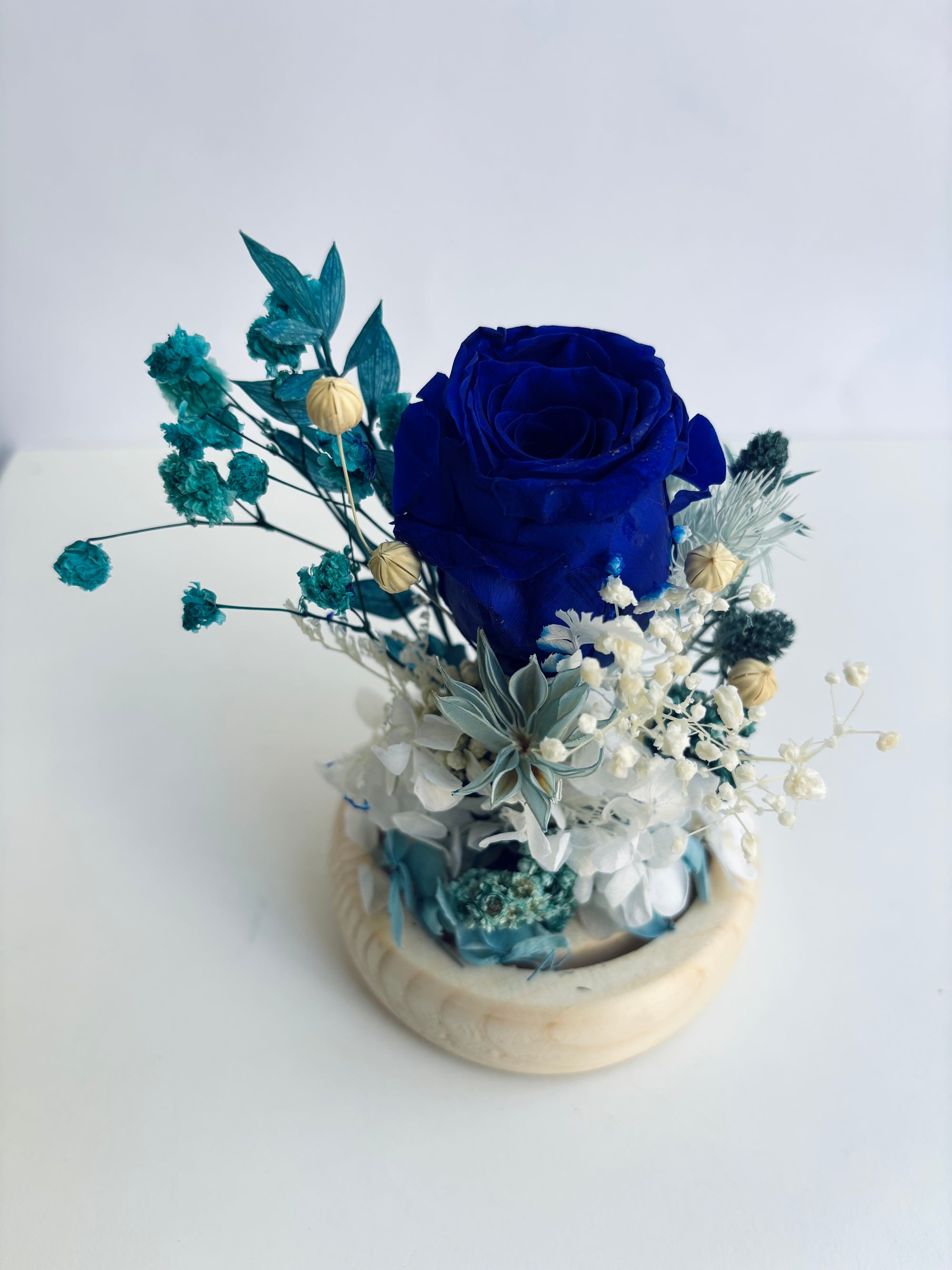 Blue Moon Garden Preserved Flower Glass Dome (Small)